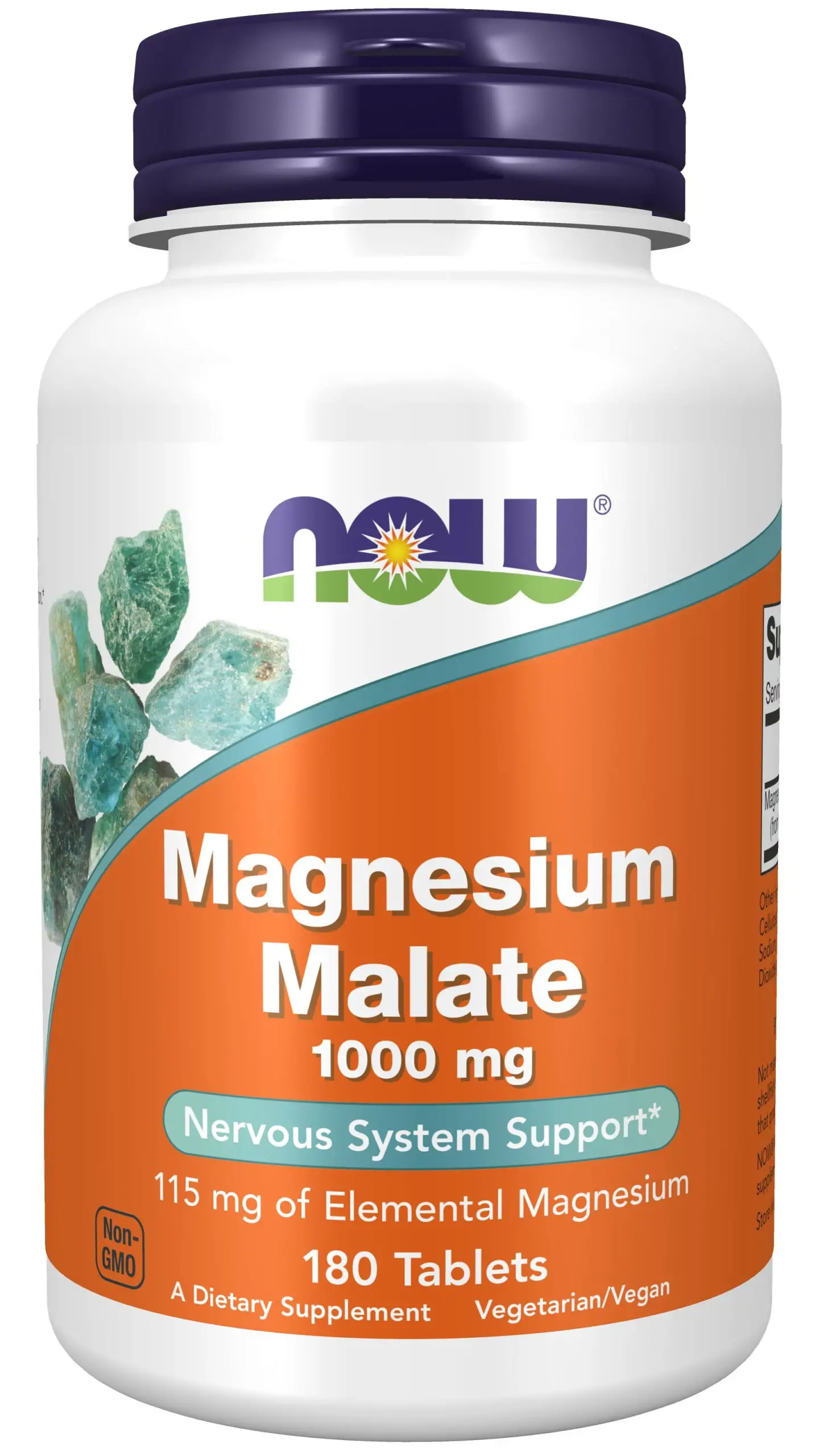 NOW Supplements, Magnesium Malate 1000 mg, Energy Production*, Nervous ...