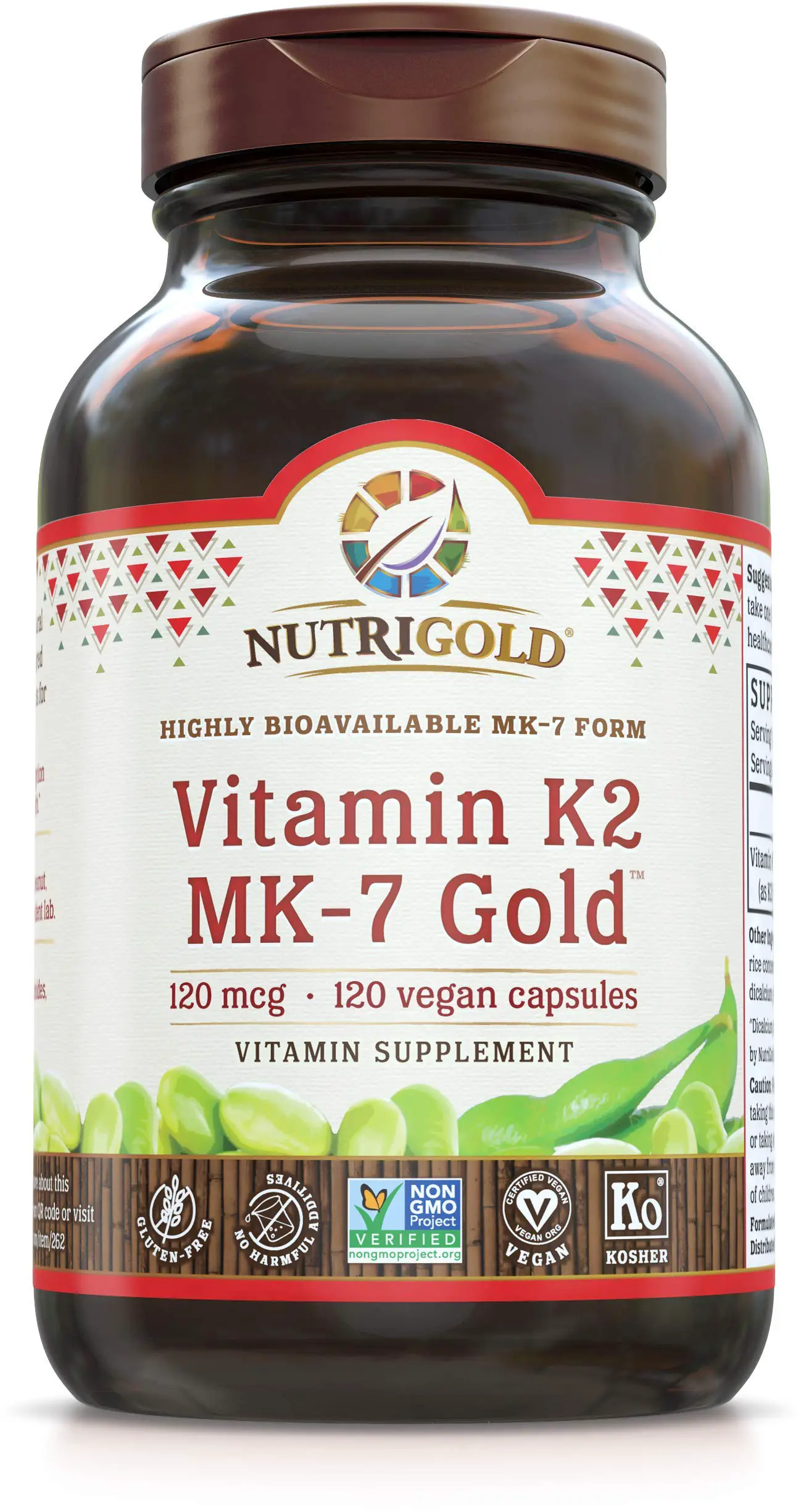 NutriGold Vitamin K2 MK7 Supplement, 120 Capsules, Bone ...
