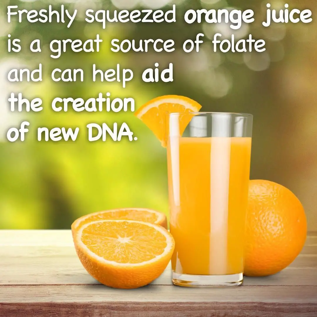 Orange juice contain vitamin C, vitamin A, thiamin, folate ...
