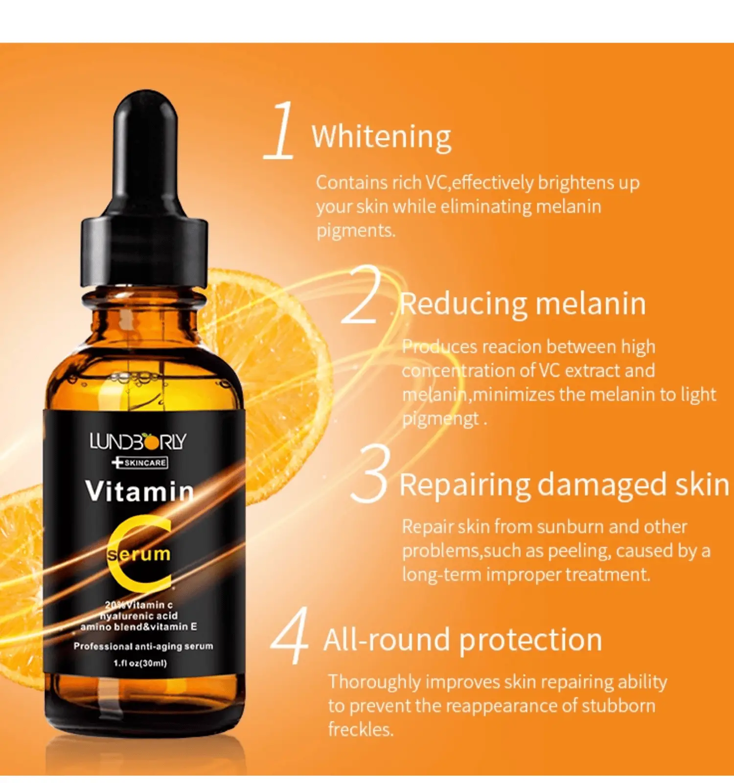Original Retinol Vitamin C Face Serum Hyaluronic Acid Anti Ageing Anti ...