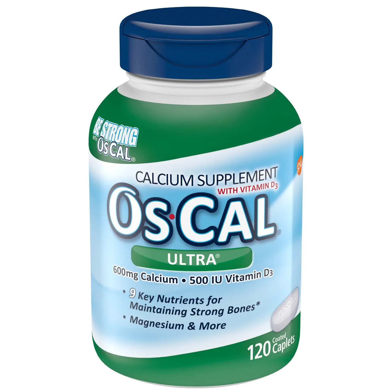 OsCal 500 mg Calcium + 200 IU Vitamin D3 Caplets Calcium Supplement ...