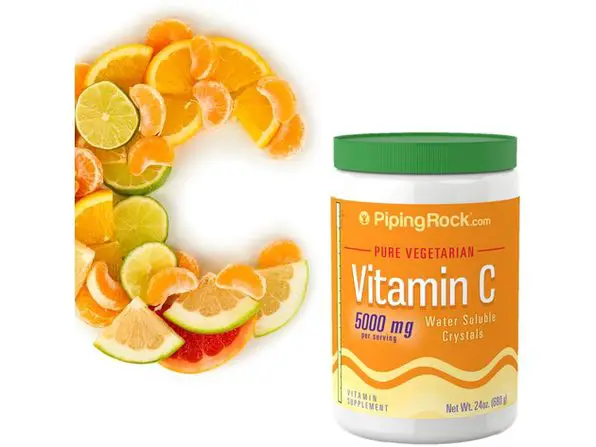 Piping Rock Vitamin C 5000 mg Pure Vegetarian Water Soluble Crystals 24 ...
