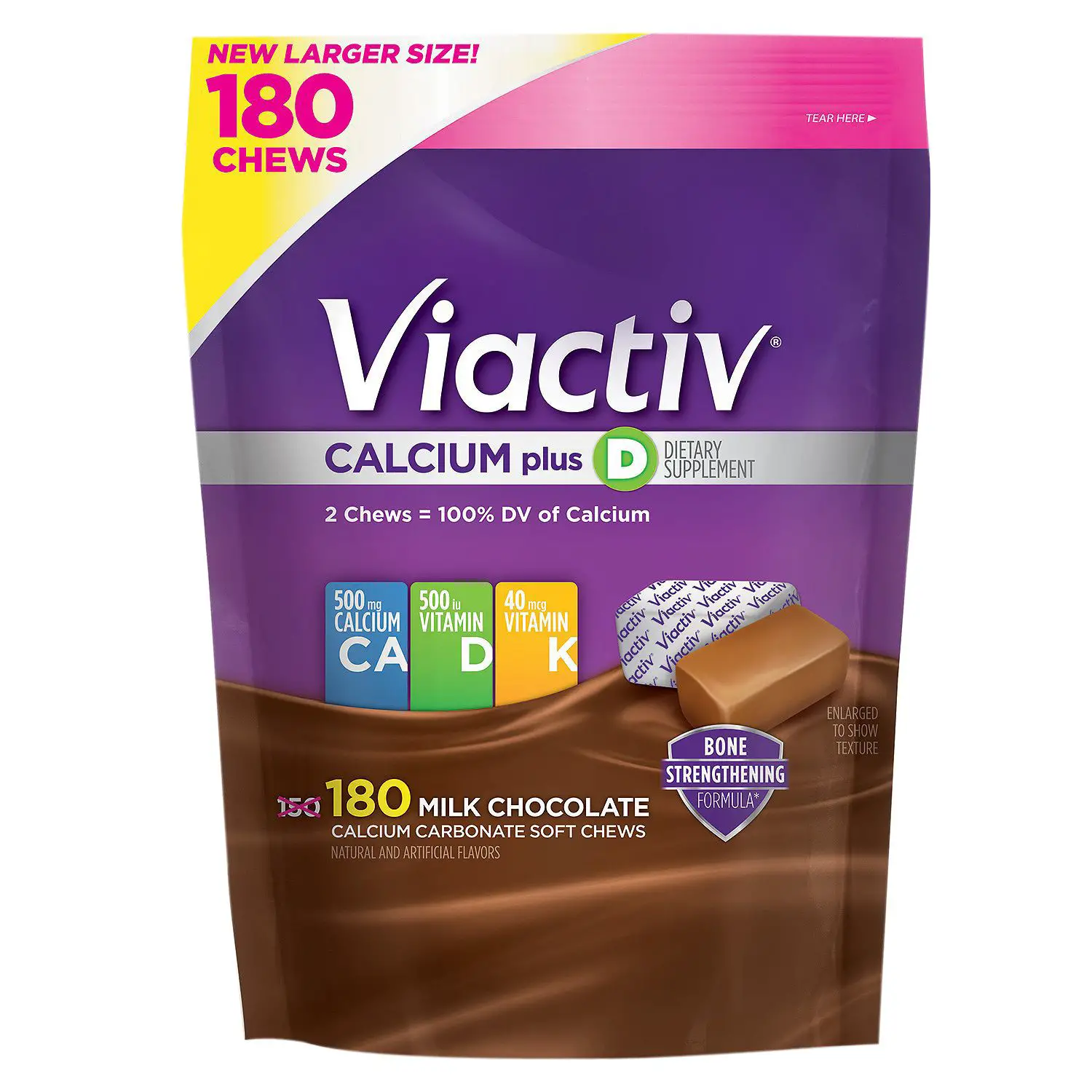 Product Of Viactiv Milk Chocolate Calcium Plus Vitamin D Chews 180 ct ...