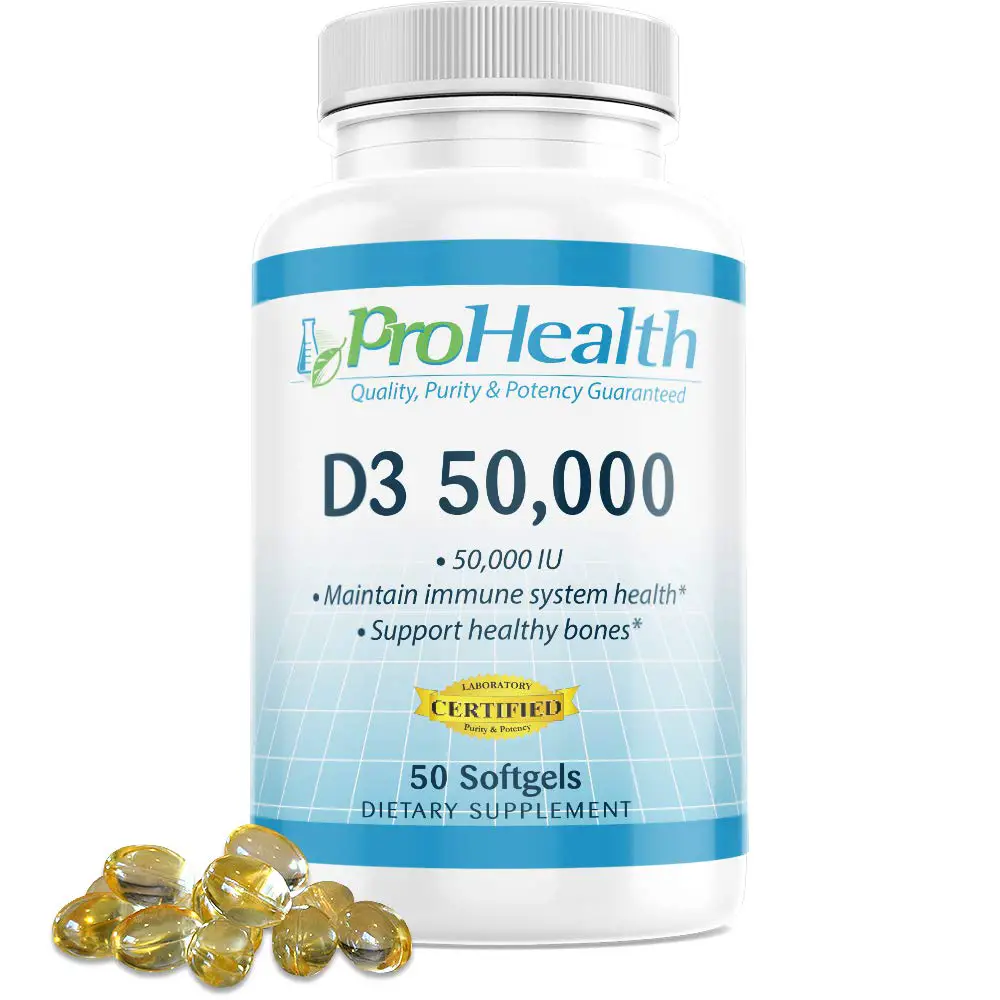 ProHealth Vitamin D3 50,000 (50,000 IU, 50 softgels) Helps Boost and ...