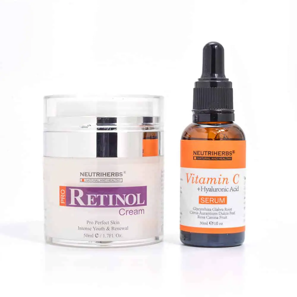 Retinol Cream + Vit C Serum For Wrinkles