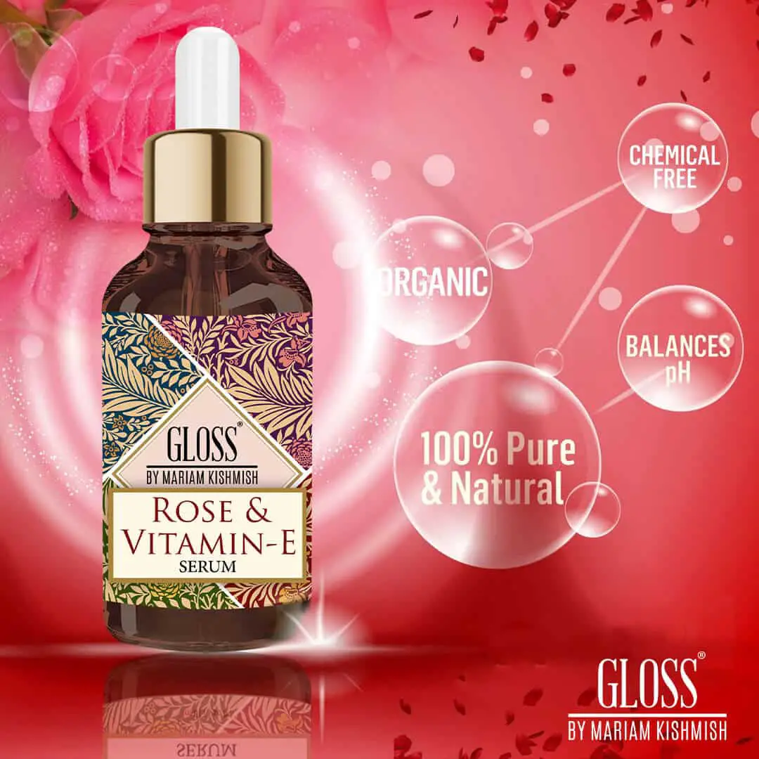 Rose &  Vitamin E Face Serum [On Sale] 100% Natural ~ Kishmish Organic