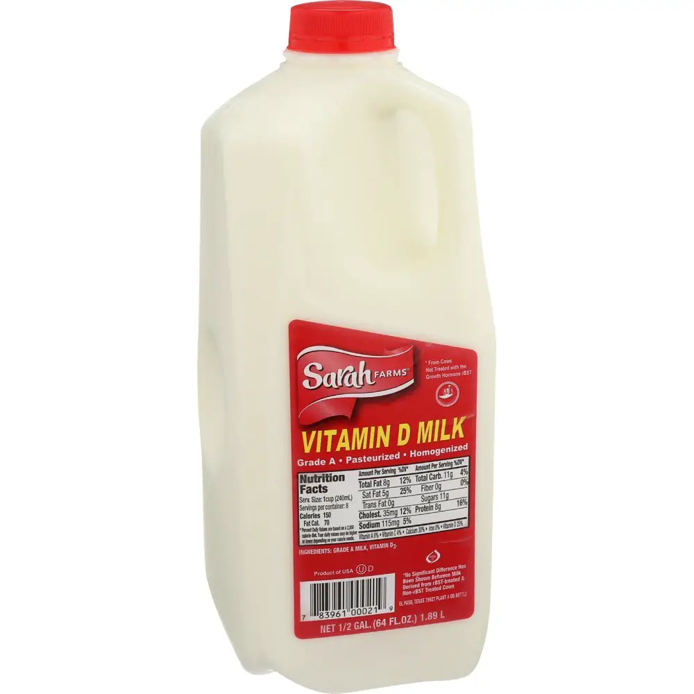 Sarah Farms Vitamin D Milk, Half Gallon