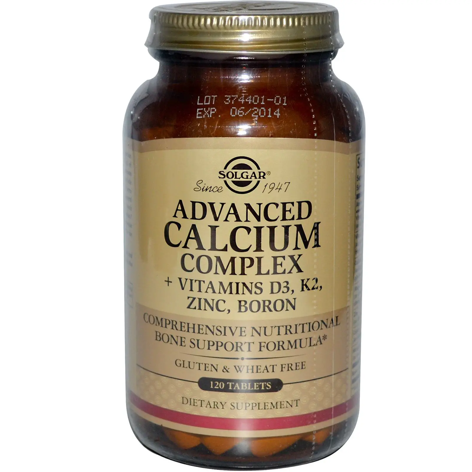 Solgar, Advanced Calcium Complex + Vitamins D3, K2, Zinc, Boron, 120 ...