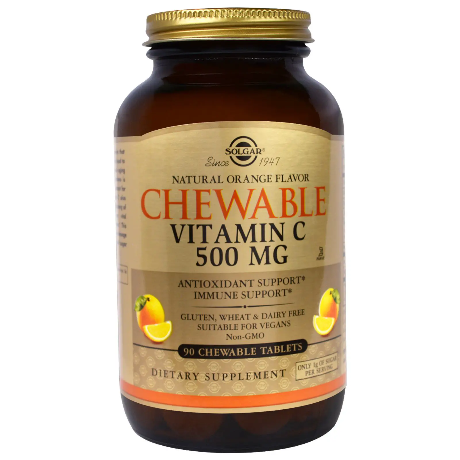 Solgar, Chewable Vitamin C, Natural Orange Flavor, 500 mg ...