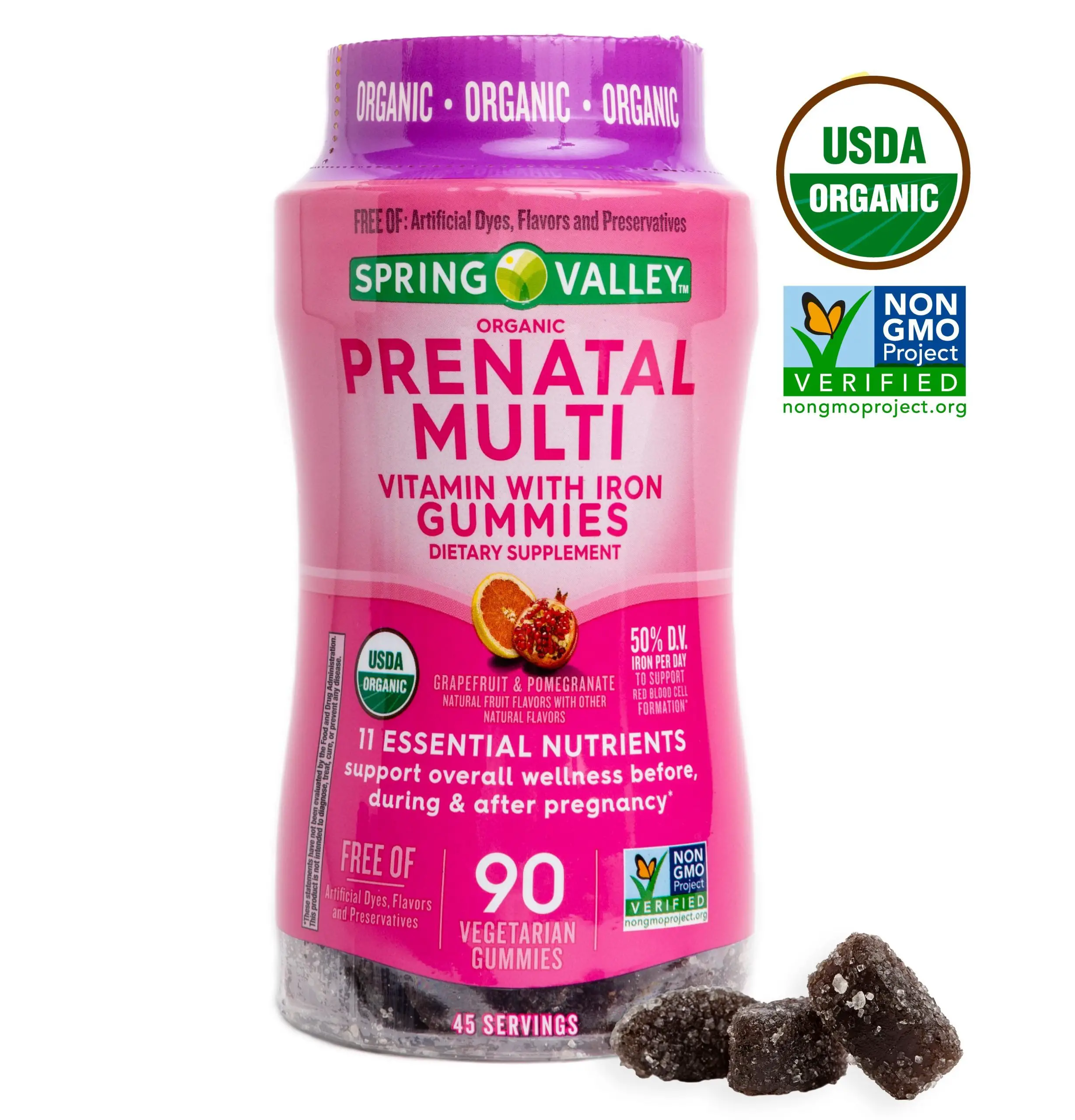 Spring Valley Sv Org Prenatal+iron Multi Veg Gumy 90 ...