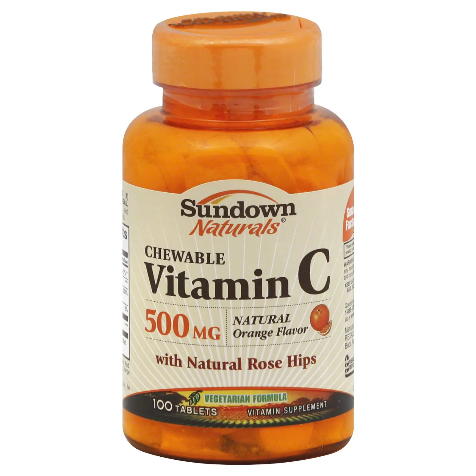 Sundown Vitamin C, 500 mg, Natural Orange Flavor, 100 ...