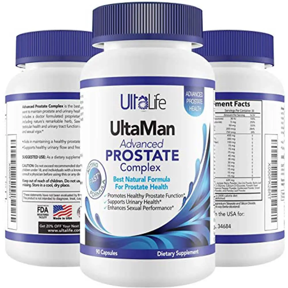 UltaLife Advanced Saw Palmetto Prostate Supplement For Men w/ Beta ...