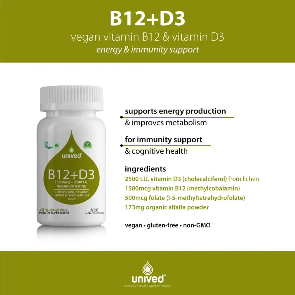Vegan Vitamin B12 &  D3 Capsules
