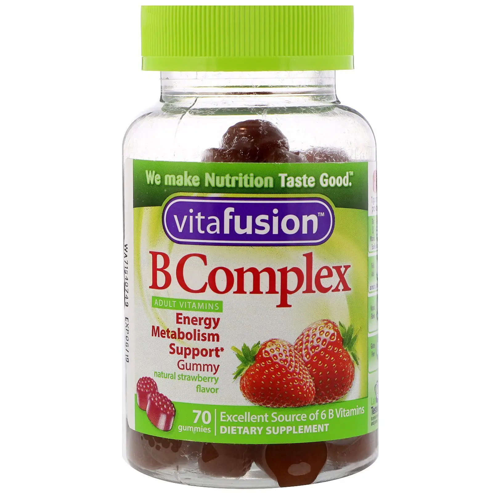 VitaFusion, B Complex Adult Vitamins, Natural Strawberry Flavor, 70 ...