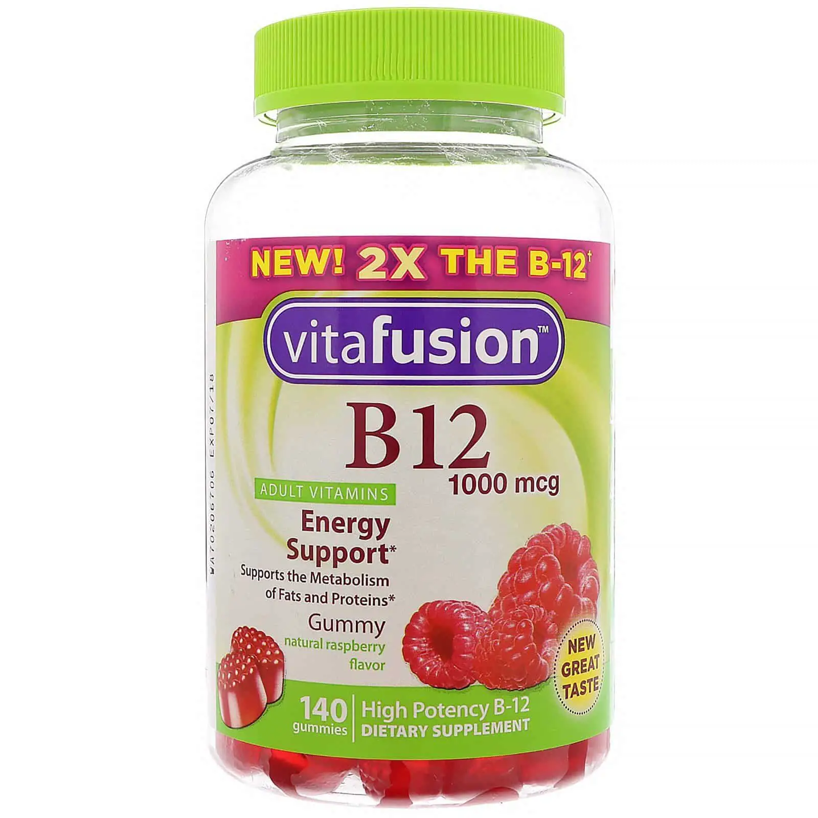 VitaFusion, B12 Adult Vitamins, Energy Support, Natural Raspberry ...