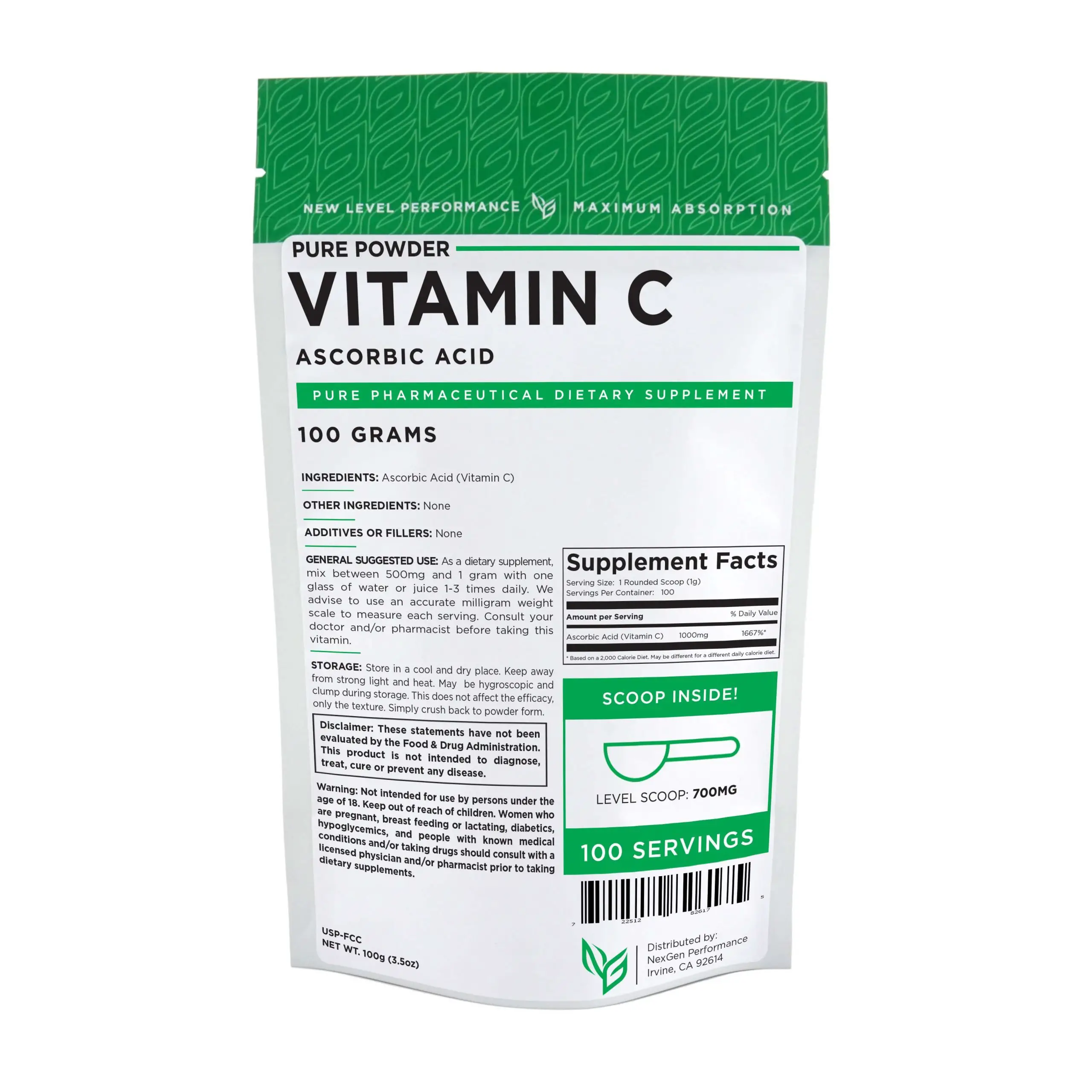 Vitamin C Powder 100g (3.5oz)