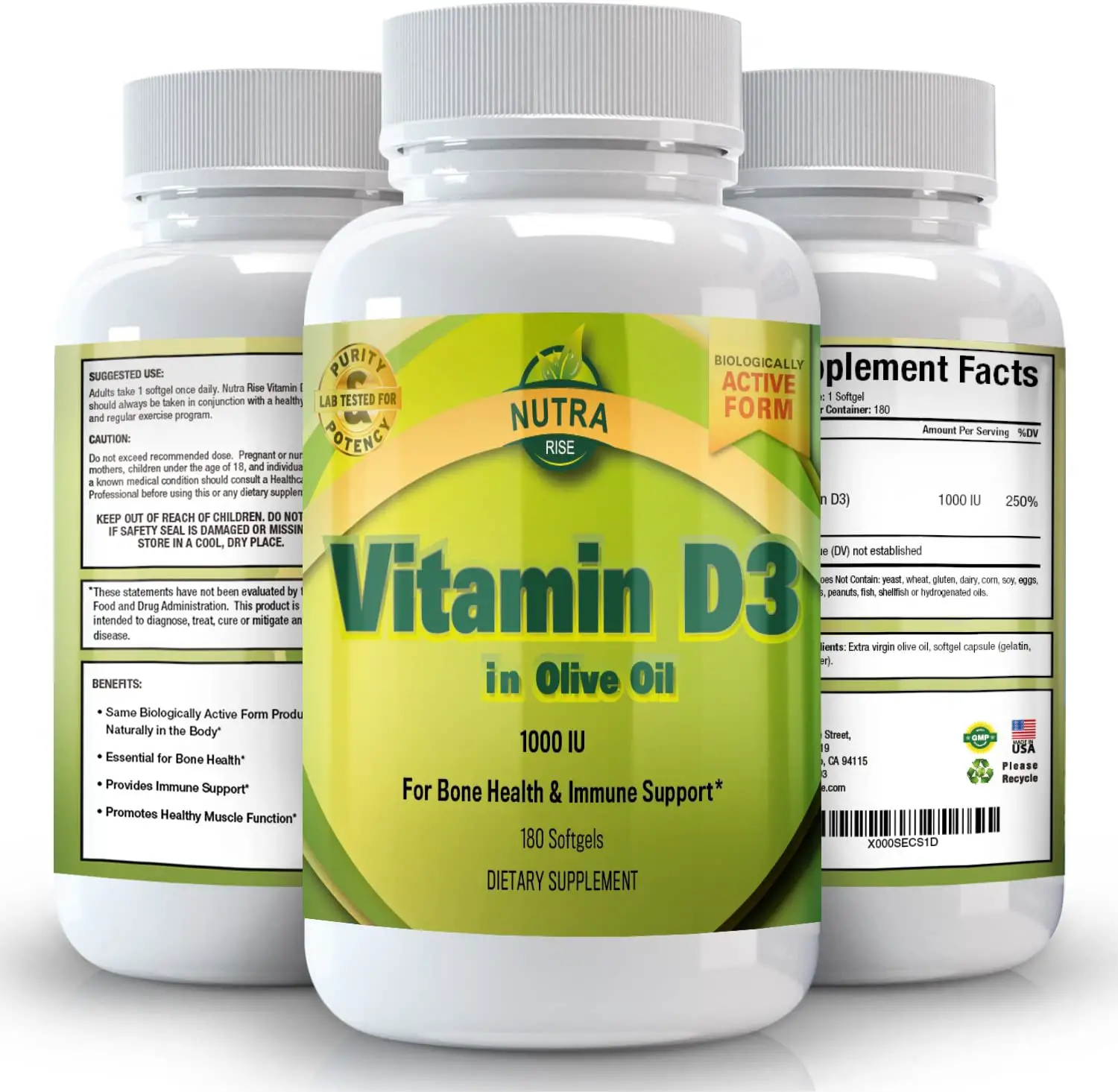 Vitamin D3 5000 IU in Olive Oil, All Natural, Effective ...