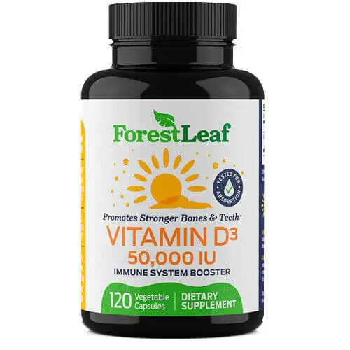 Vitamin D3 50,000 IU 1250mcg Immune System Supplement 120 Caps Forest ...