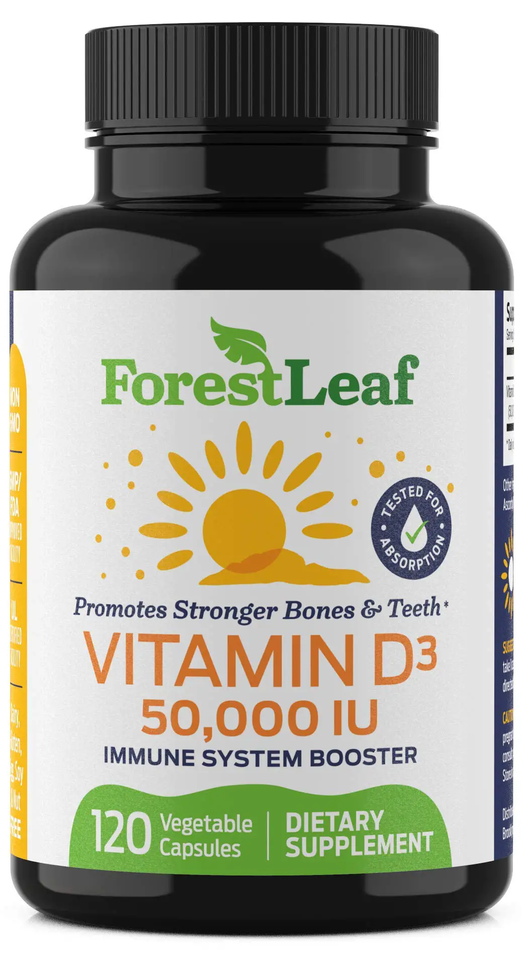 Vitamin D3 50,000 IU Weekly Supplement 120 Vegetable Capsules Helps ...