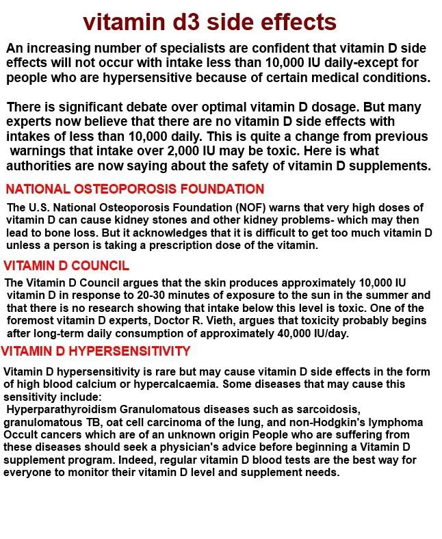 vitamin d3 side effects