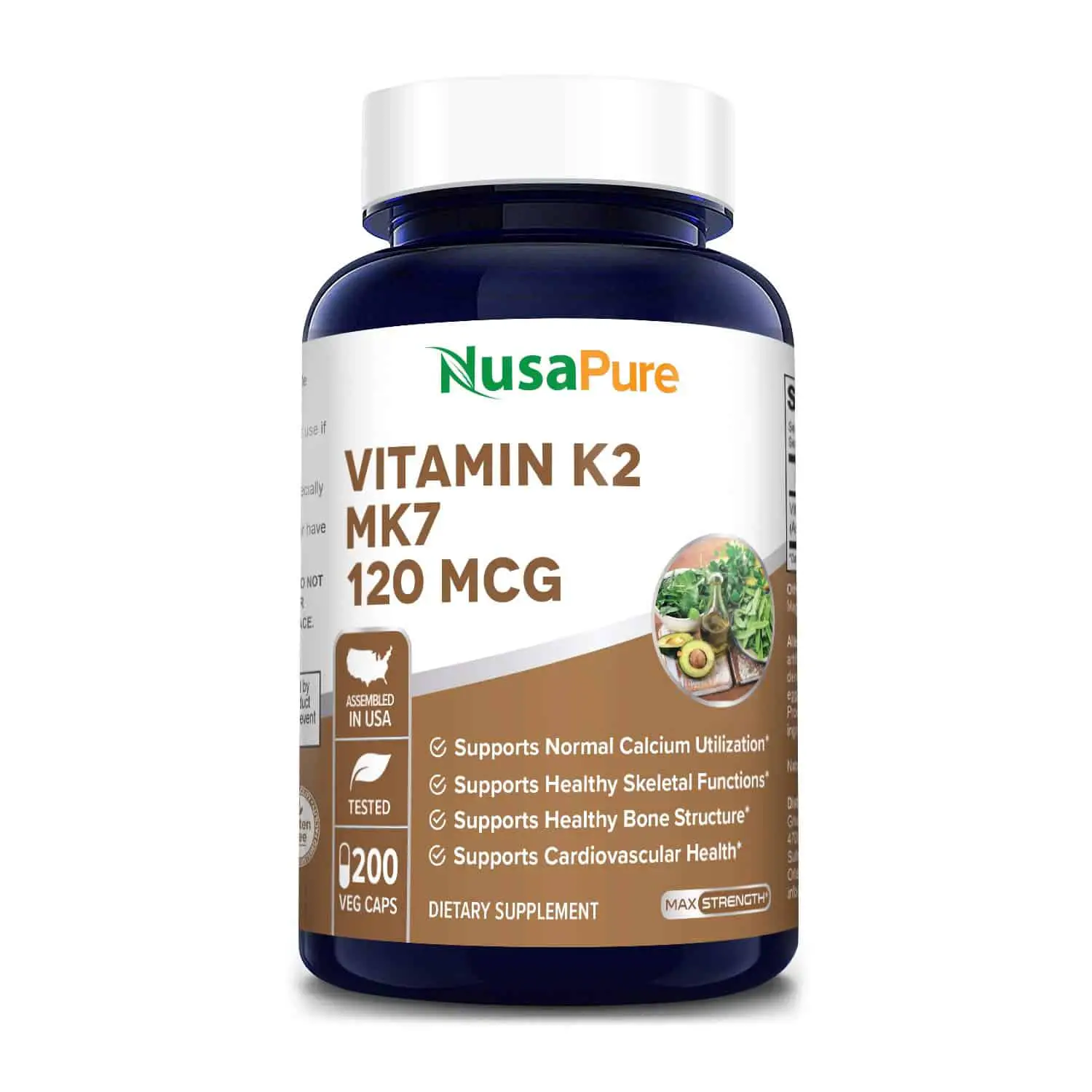 Vitamin K2 MK7 120 mcg 200 Veggie Caps (Non