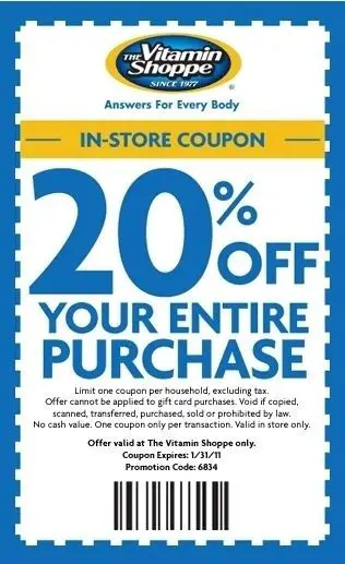 Vitamin Shoppe Coupon Codes  Coupon Girl In Vitamin Shoppe intended ...