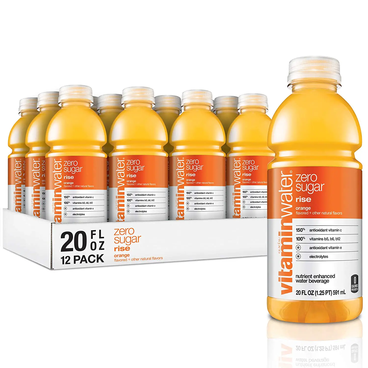 vitaminwater zero rise, orange flavored, electrolyte enhanced bottled ...