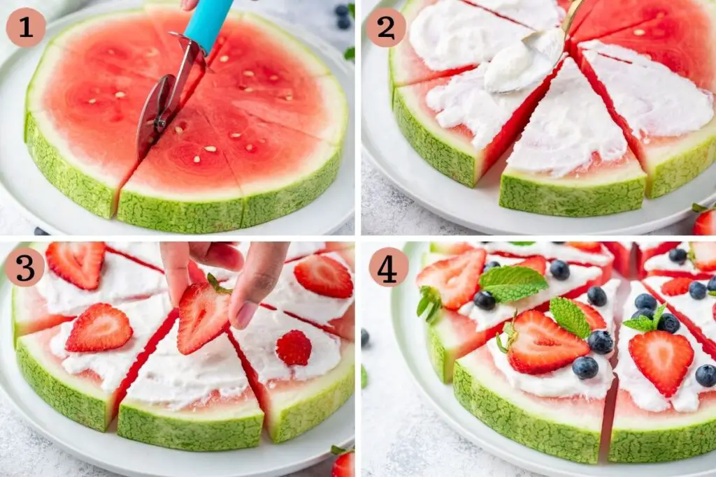 Watermelon Pizza with Yogurt Frosting