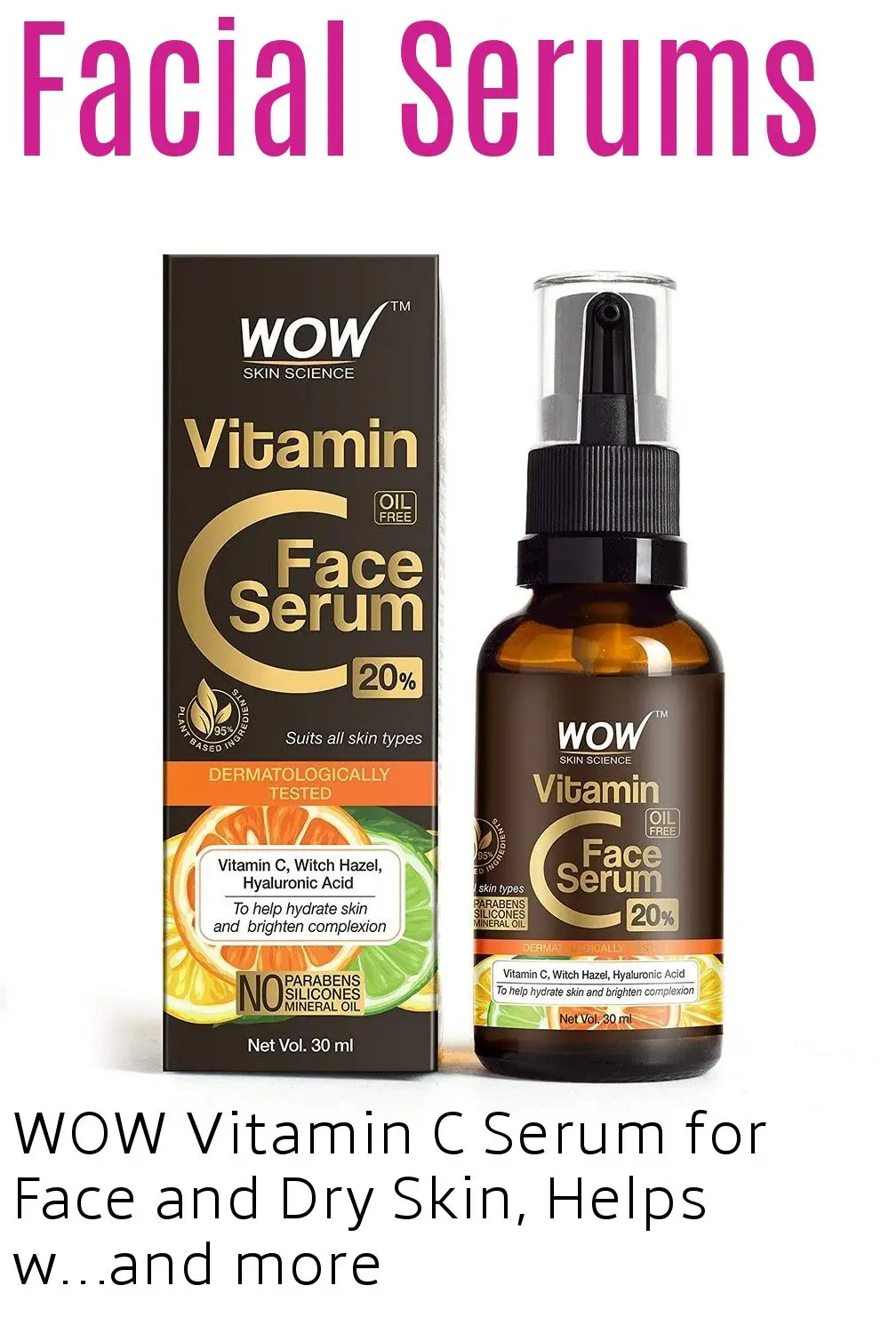 WOW Vitamin C Serum for Face and Dry Skin, Helps with Dry ...