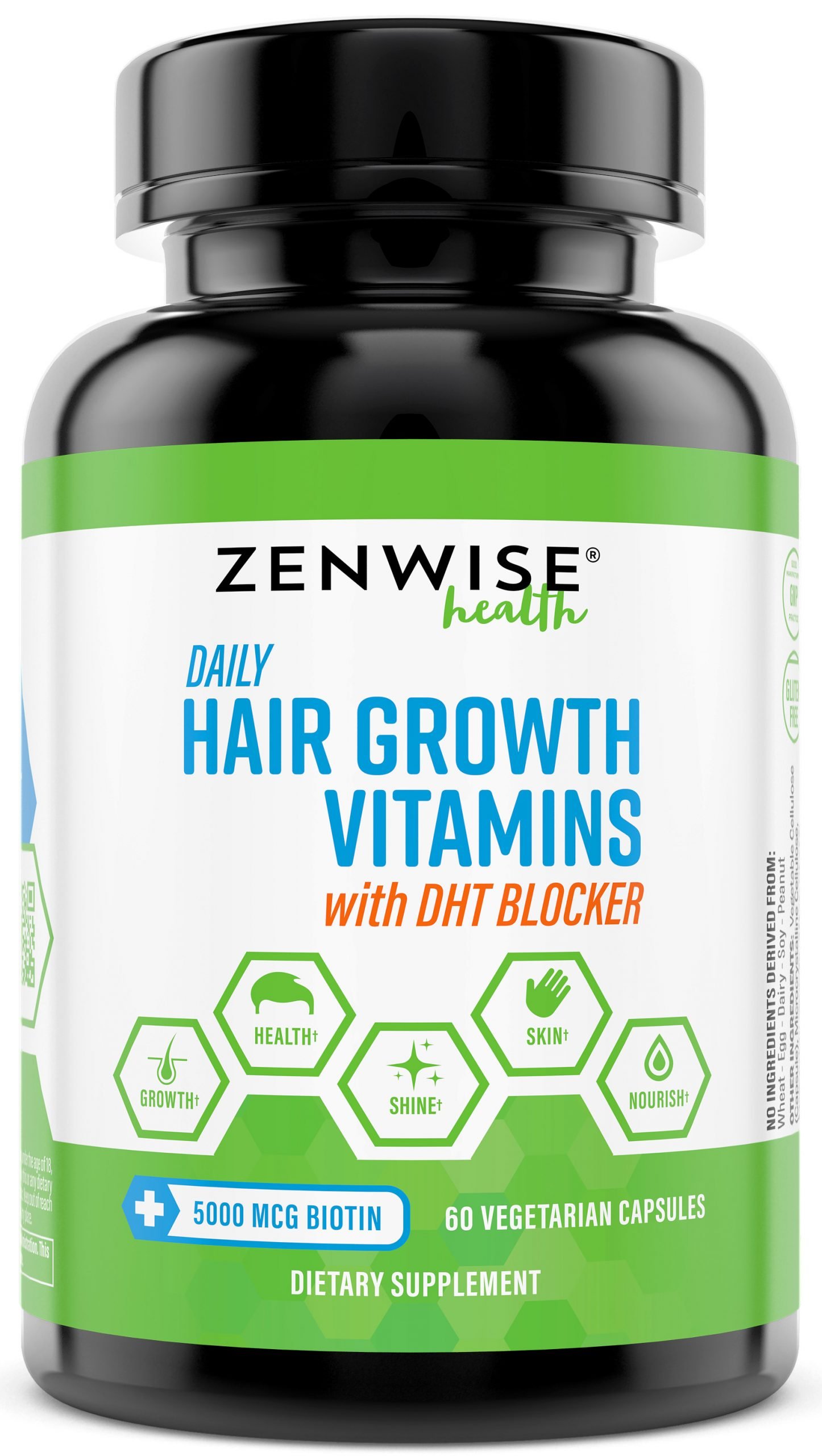Zenwise Health Hair Growth Vitamins with Biotin and DHT Blocker ...